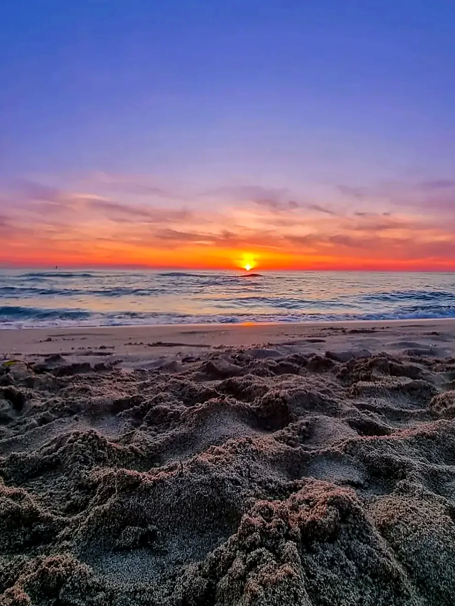 Tramonto sul mare di Baia Verde a Gallipoli